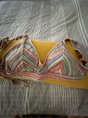 Women’s stripe glitter bikini swimsuit.
